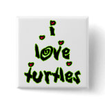 I Love Turtles Pin