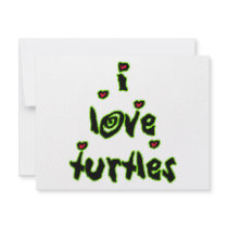 I Love Turtles invitations