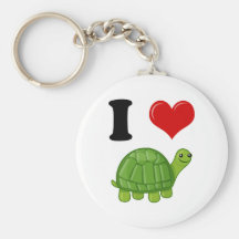 I Love Turtles Key Chain