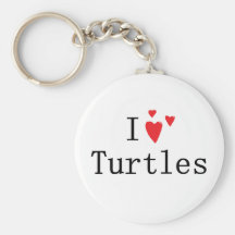 I Love Turtles Keychain