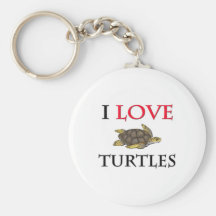 I Love Turtles Keychains