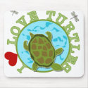 I Love Turtles  mousepads