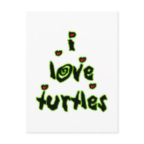I Love Turtles postcards
