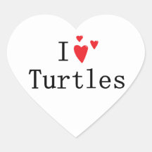 I Love Turtles Stickers