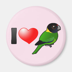 I Love Twenty-eight Parrots Round Magnet