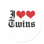 I Love twins stickers