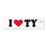 I LOVE TY BUMPER STICKER