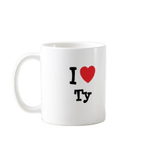 I love Ty heart custom personalized mugs