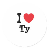 I love Ty heart custom personalized stickers