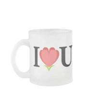I Love U Frosted Glass Mug