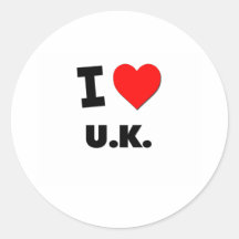 I love U.K. Round Sticker