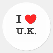 I Love U.K. Sticker