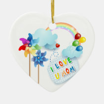 I love U mom ornaments