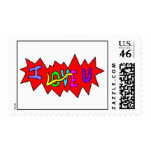 I LOVE U Postage Stamps