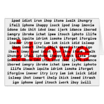 I Love U Text Design Card