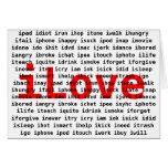 I Love U Text Design Card