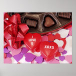 I Love U XOXO Hearts posters