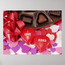 I Love U XOXO Hearts Print