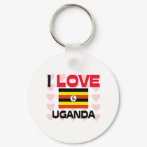 I Love Uganda keychains