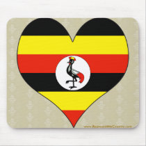 I Love Uganda Mouse Pads