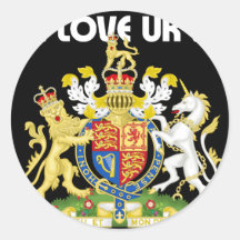 I LOVE UK-DESGN 1 FROM 933958STORE ROUND STICKER
