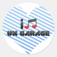 I Love Uk Garage Round Sticker