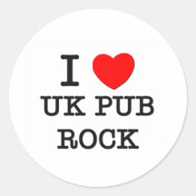I Love Uk Pub Rock Round Sticker