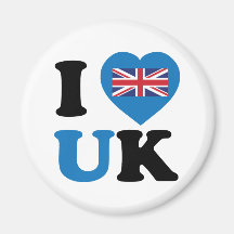 I Love UK Refrigerator Magnet