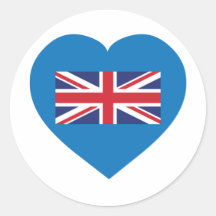 I Love UK Round Sticker