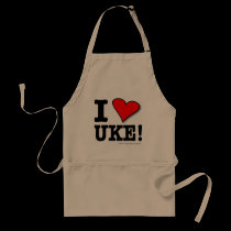I LOVE UKE Designer Apron aprons