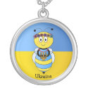 I Love Ukraine Necklace - Patriotic Bee necklace