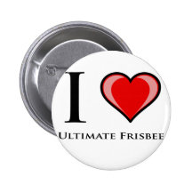 I Love Ultimate Frisbee Button