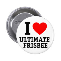 I Love Ultimate Frisbee Pins