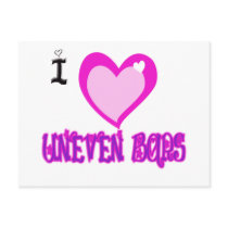 I LOVE Uneven Bars Postcards