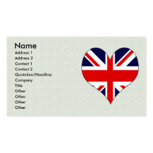 I Love United Kingdom Business Card Templates