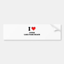 I Love Upper Lake Park Beach Wisconsin Bumper Sticker
