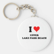 I Love Upper Lake Park Beach Wisconsin Key Chains