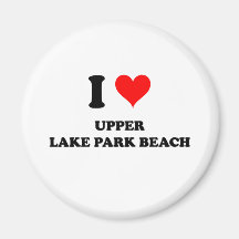 I Love Upper Lake Park Beach Wisconsin Magnet