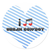 I Love Urban Cowboy Round Sticker