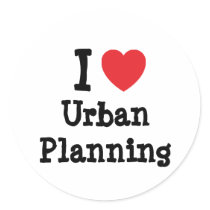 I love Urban Planning heart custom personalized stickers