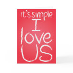 I Love Us white & red card cards