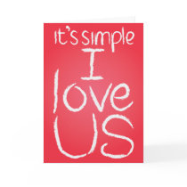 I Love Us white & red card