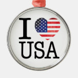 I Love USA Christmas Ornament