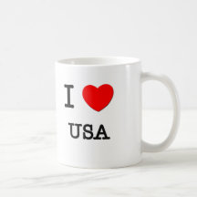 I Love Usa Coffee Mugs