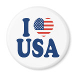 I Love USA Heart Design Magnet