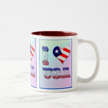 I Love USA Mugs