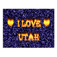 I love utah fire and flames postcard