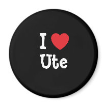 I love Ute heart T-Shirt Fridge Magnets