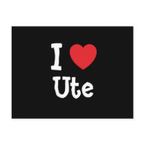 I love Ute heart T-Shirt postcards by funnycustomtshirts I love Ute heart T-Shirt postcards
