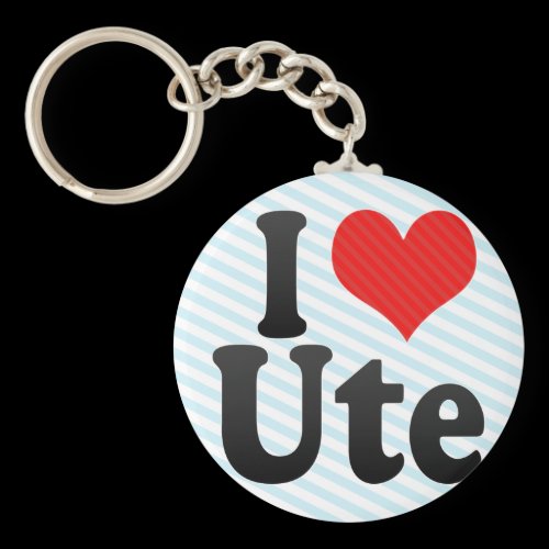 I Love Ute Key Chain